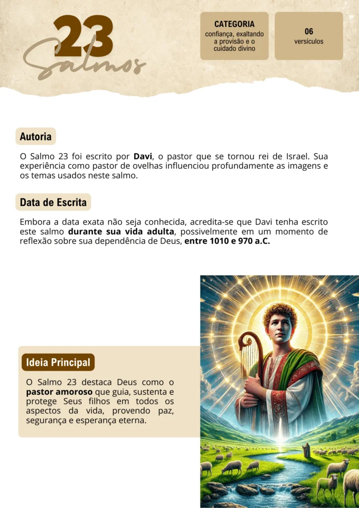 Salmo 23 - Autoria, Data e Ideia Principal