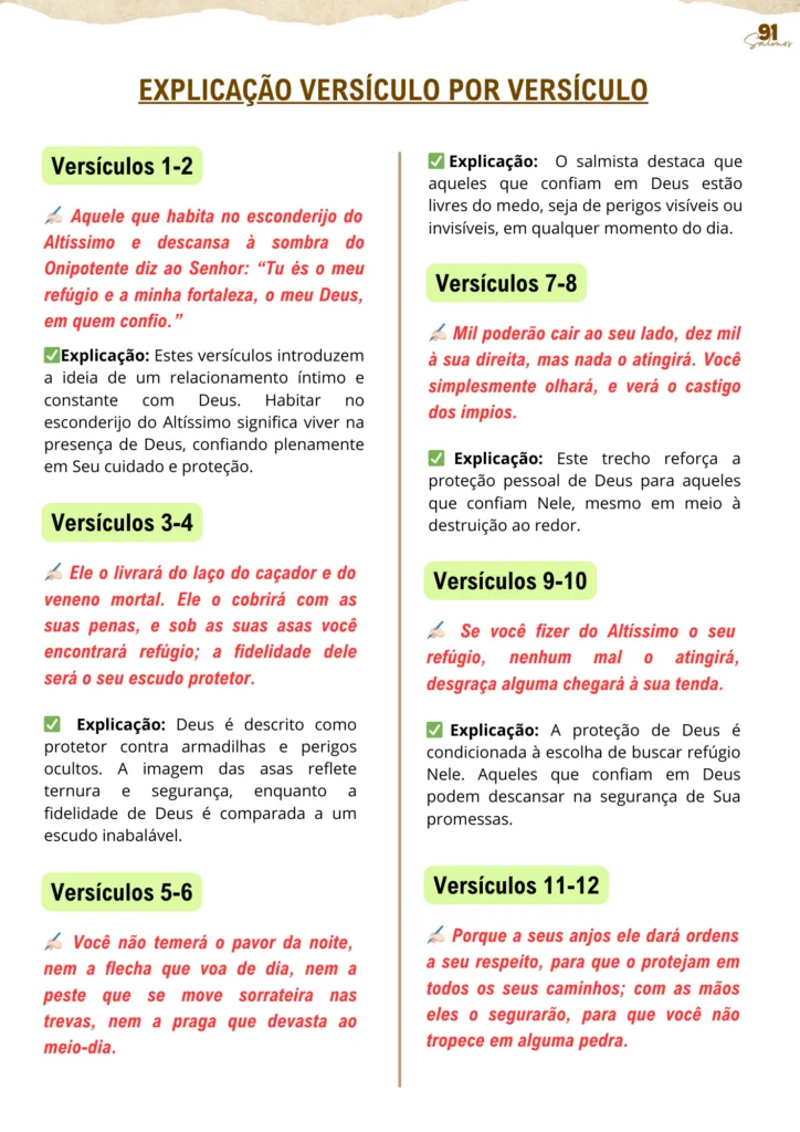 Explicação Versículo por Versículo do Salmo 91
